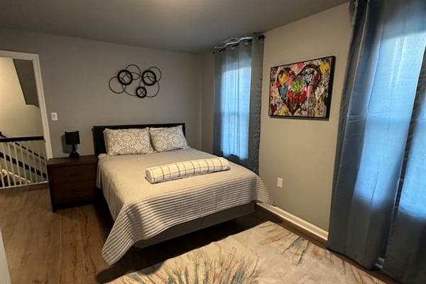 2nd floor bedroom with queen bed