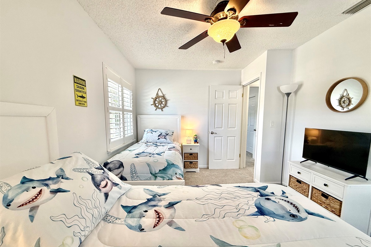 Playful yet practical — two twin beds for maximum flexibility.
