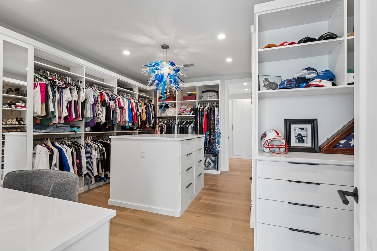 Custom closets and vanity for guests use during their stay