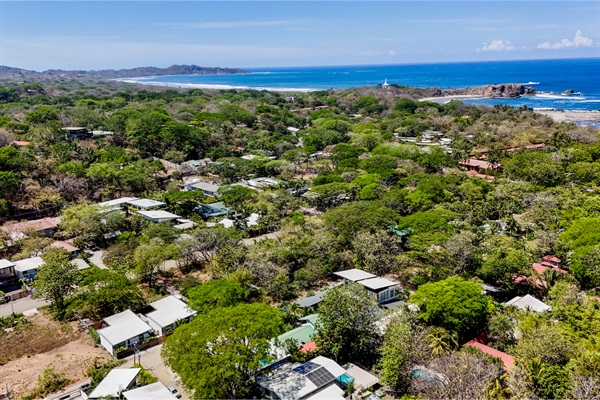Aerial view of house.  Easy 5-7 minute walk to Playa Pelada Beach