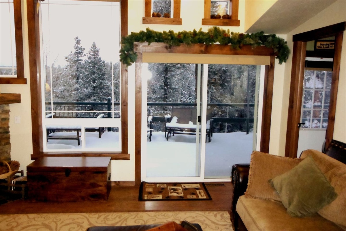Front living area with access to the deck