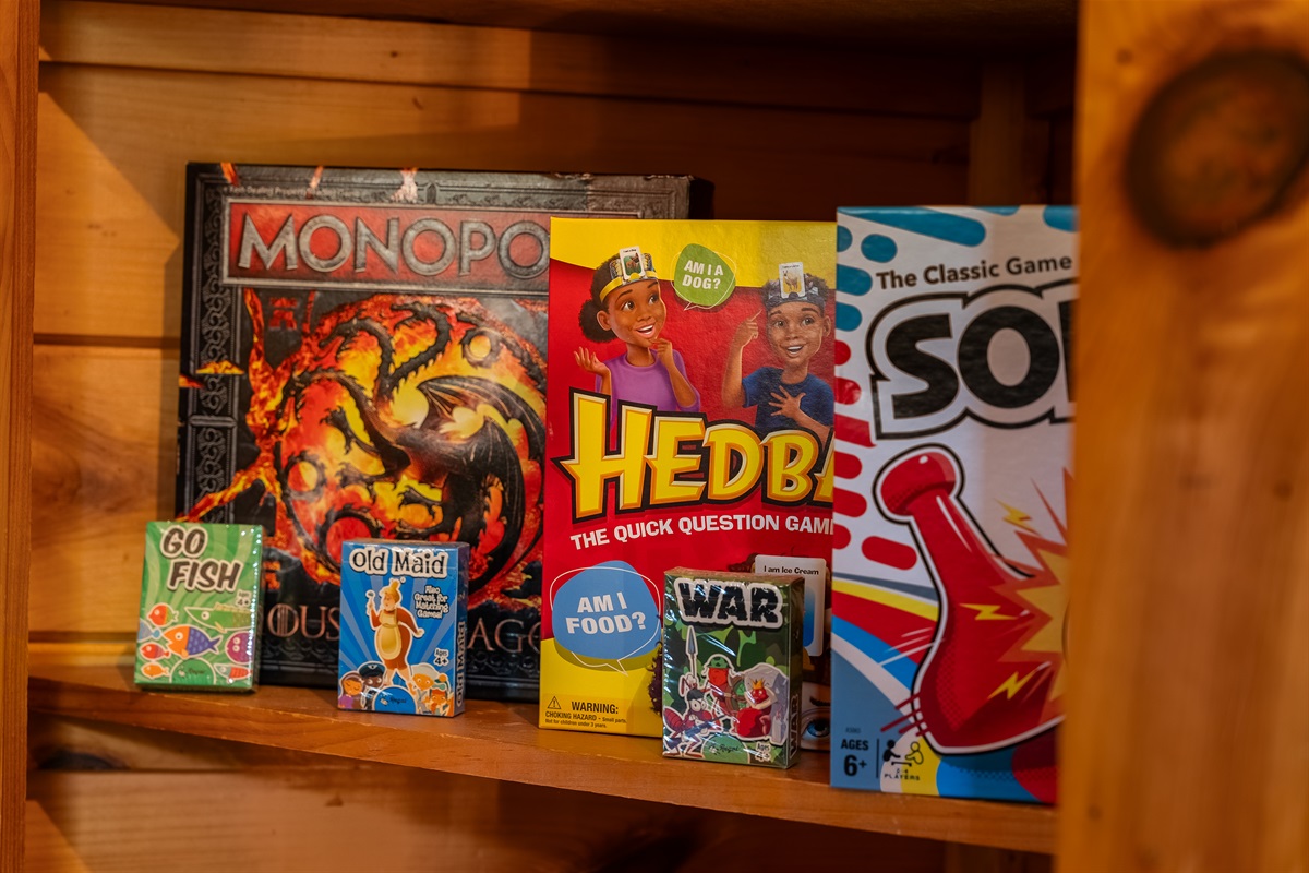 Enjoy a collection of board games, perfect for unplugged evenings filled with laughter, connection, and a little friendly competition.