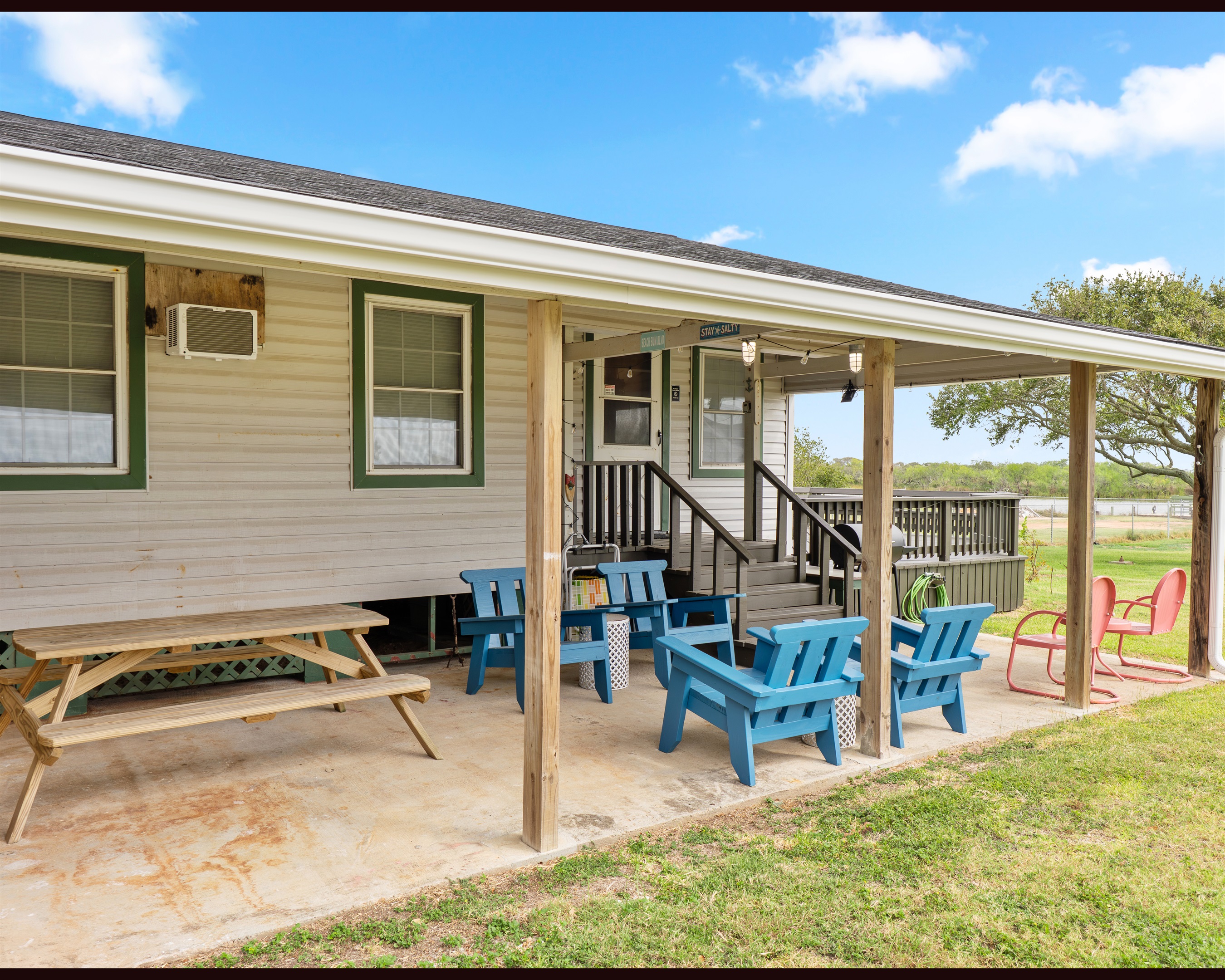 sitting area under carport