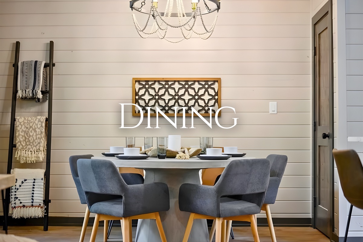 Gather everyone around the dining table for shared meals, card games, or long conversations that stretch into the evening.