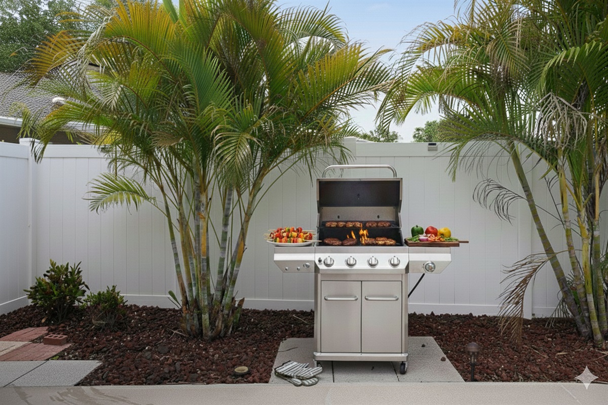 Grilling out poolside is classic Florida living.