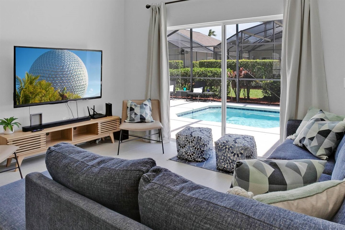 Our 4 bedroom vacation home with a private pool and themed bedrooms, has a lovely natural light. Besides the amenities at our place, you have free access to the resort amenities included on the night rate!