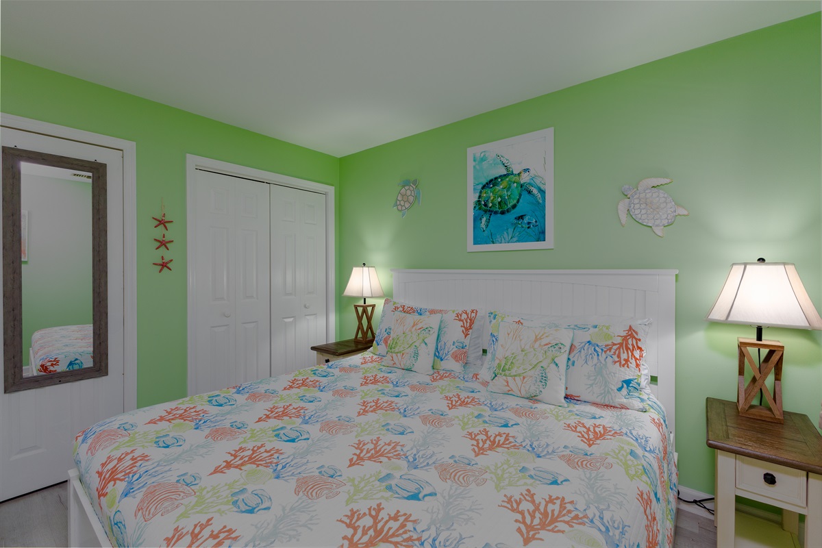 Master bedroom with King-size bed