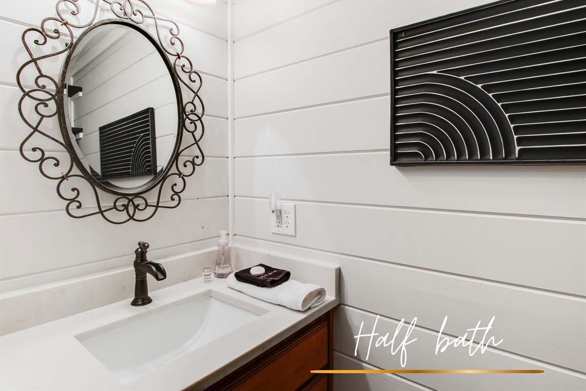 Half bath offers convenience and tranquility in every detail.