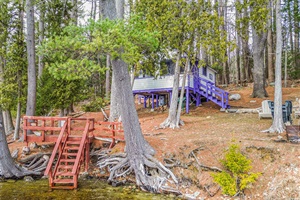 lakes point ofview of the cabin and the shared stairs