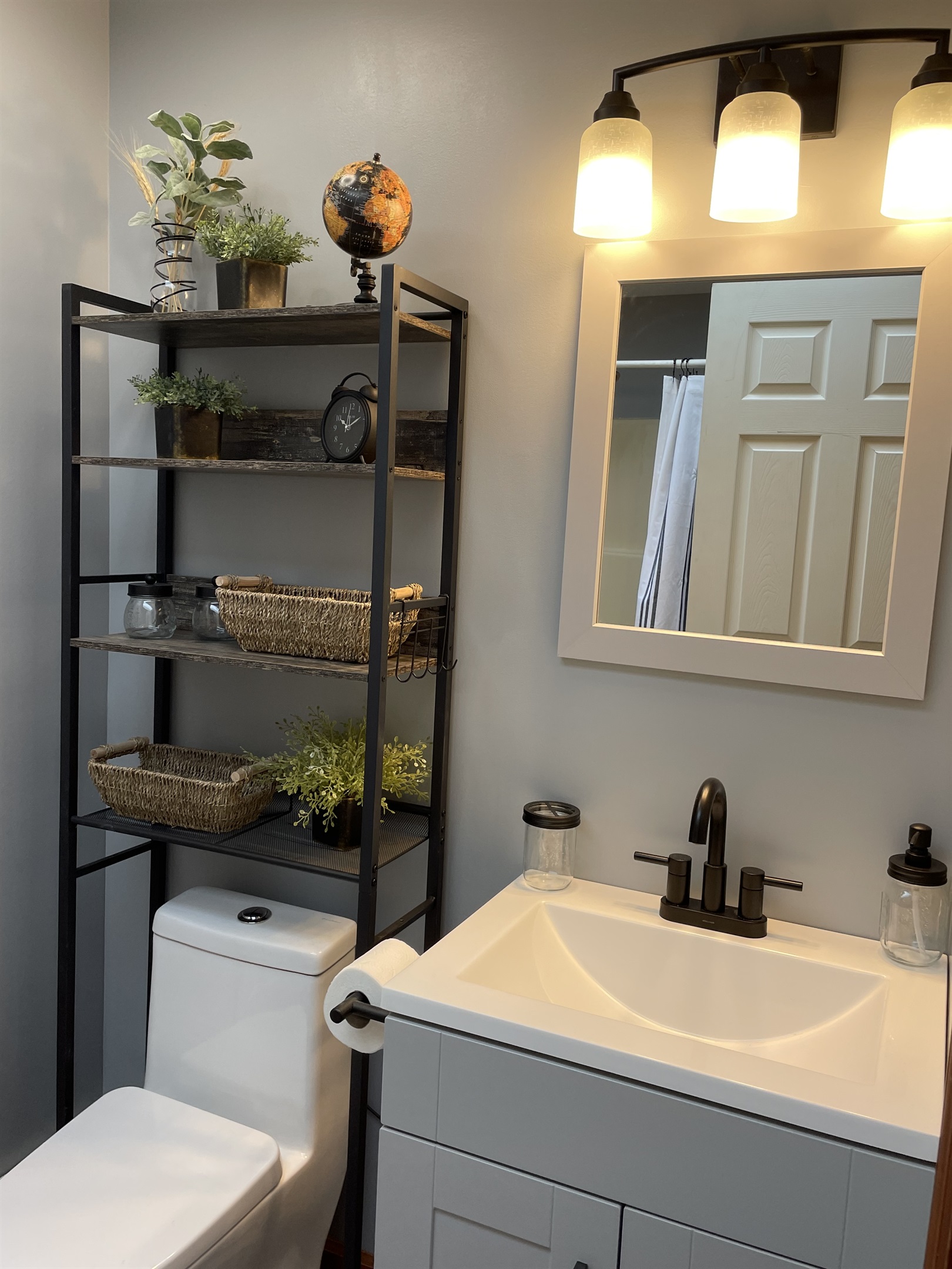 Updated bathroom with large shower