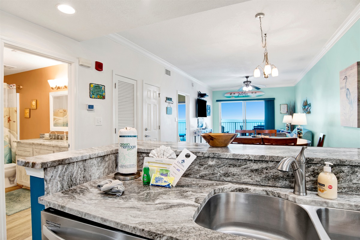 View of the Gulf from the kitchen.