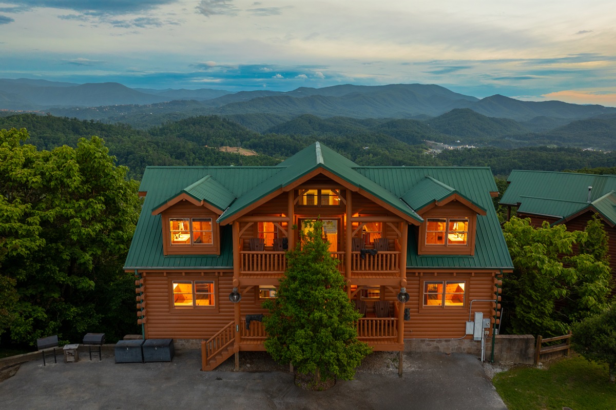 Soaring Views, Endless Skies &ndash; This mountaintop escape offers panoramic Smoky Mountain views from every level of the home.