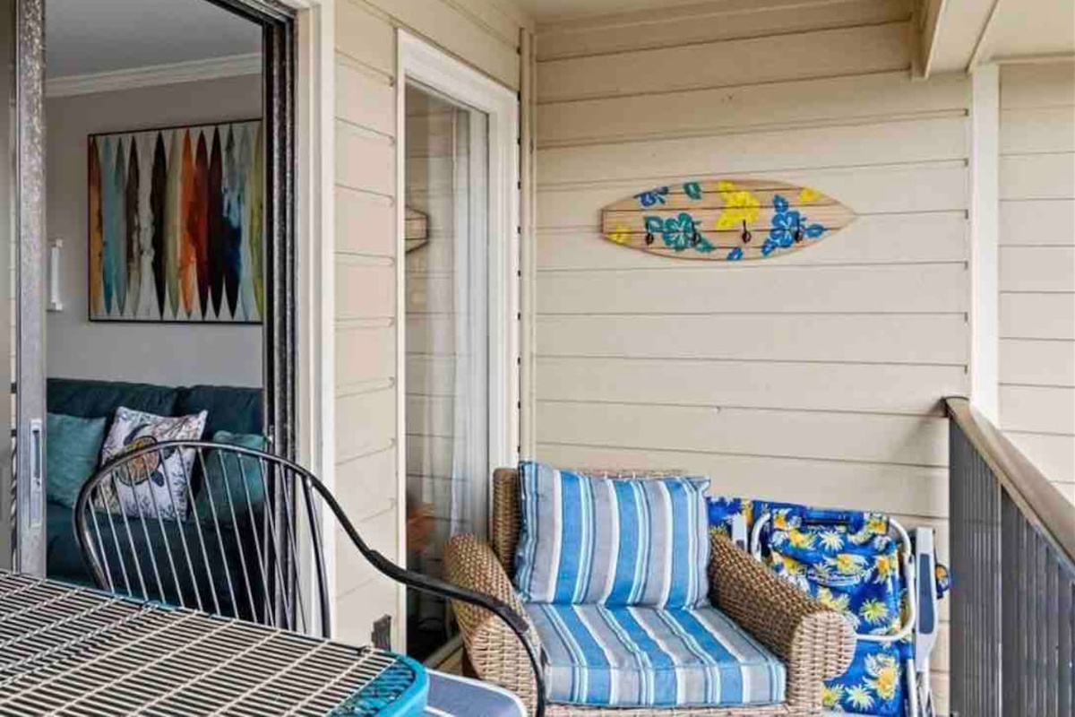 Balcony seating outside the living room