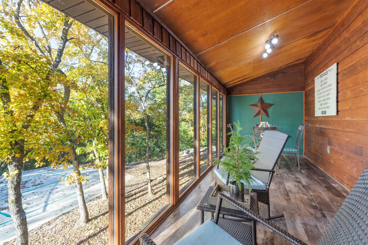 Enclosed deck off the main level!