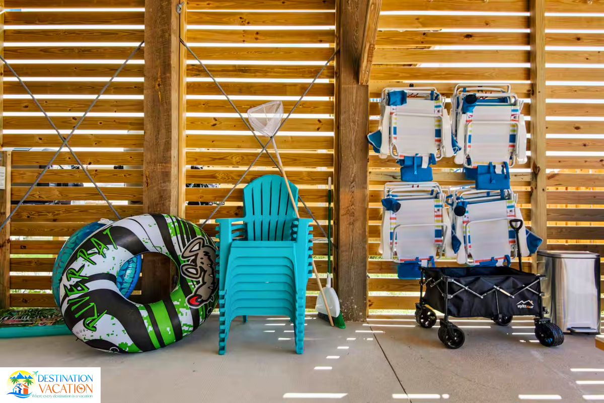 Convenient storage keeps outdoor essentials organized and ready.