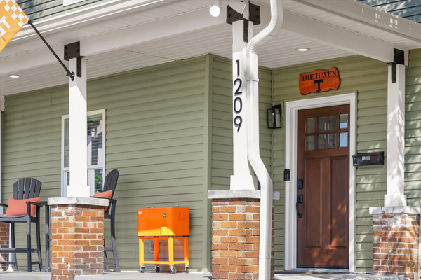 The Haven custom wood front door