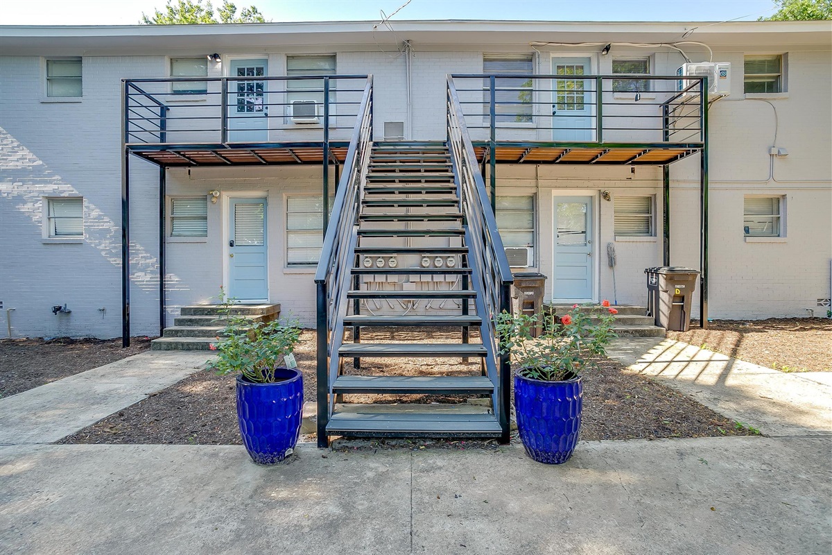 Your unit is on the first floor. Door on the right.