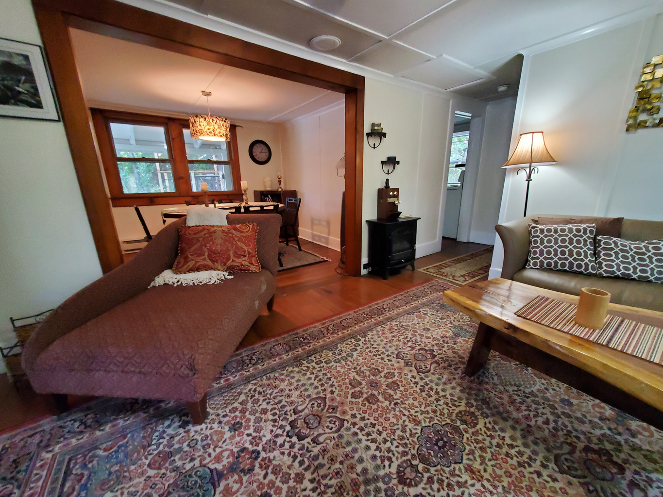 Boathouse livingroom and dining beyond