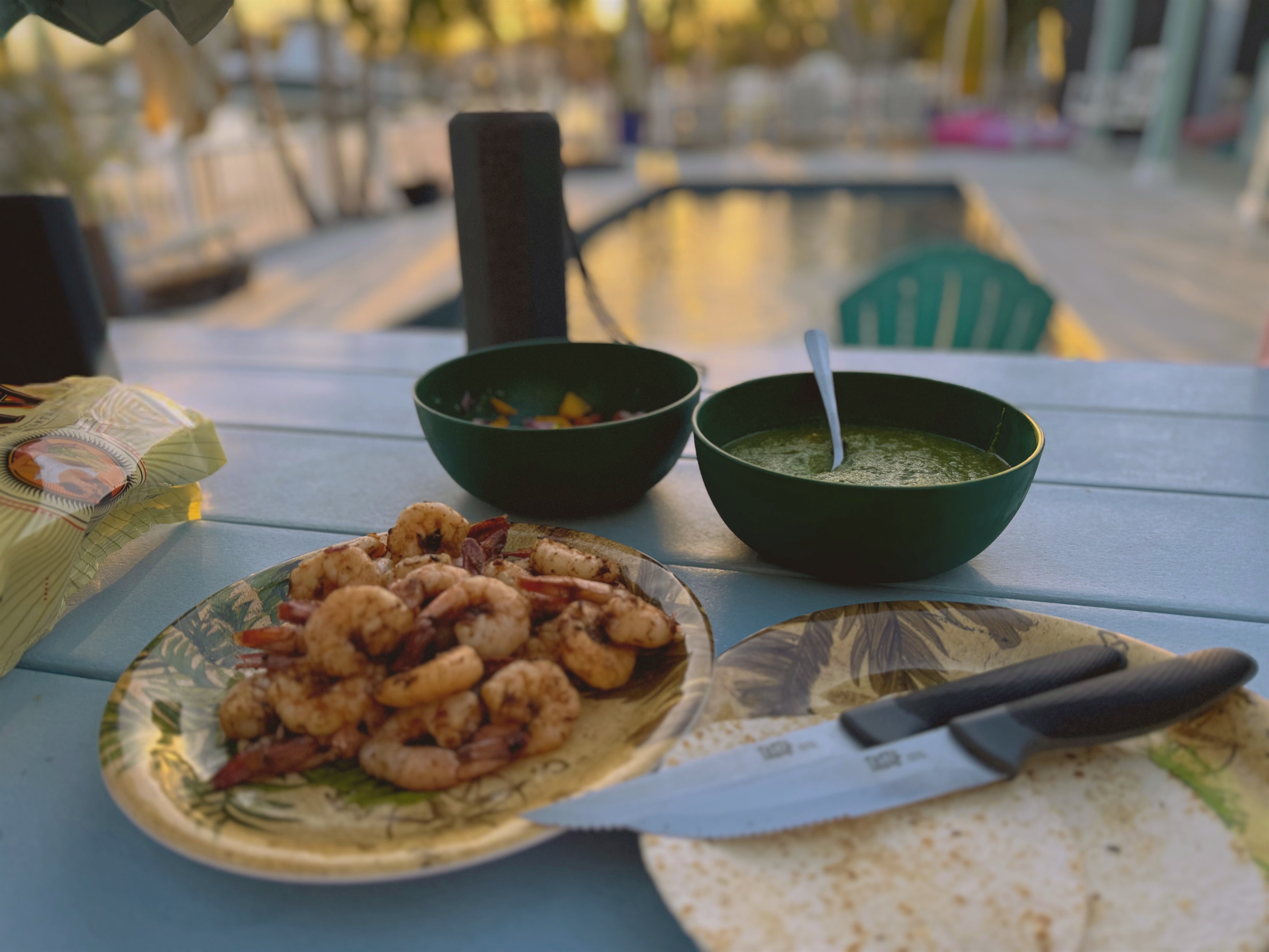 Poolside Shrimp Taco Night on the Blackstone 