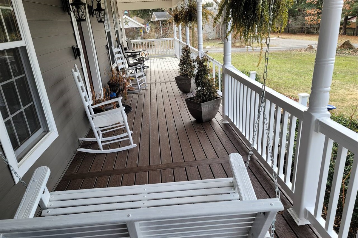 Front part of wraparound porch from side of house view 