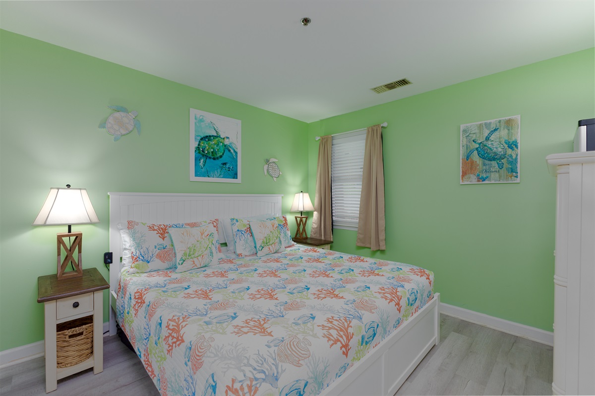 Master bedroom with King-size bed