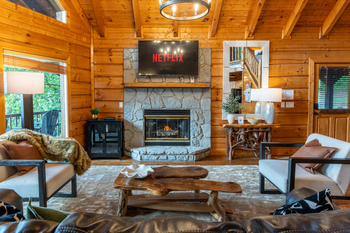 Gas fireplace in the living room