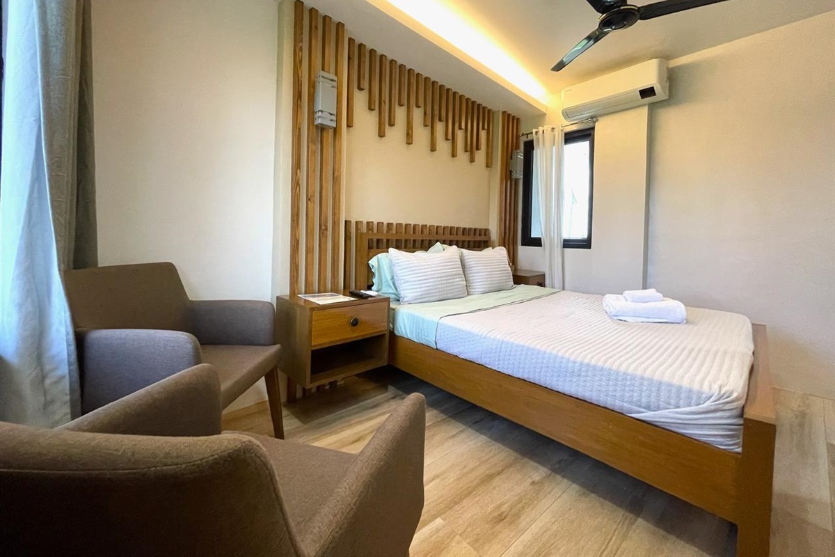 Unit 4 offers a queen size bed and storage