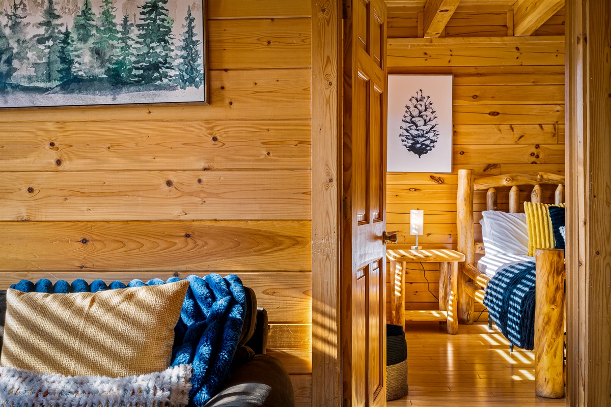 Main floor king BR 2 suite with private deck and bathroom