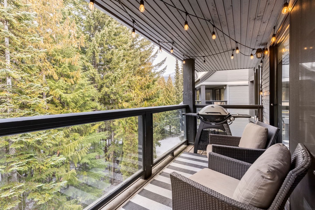 Balcony with Weber BBQ accessed from the living room and master bedroom.