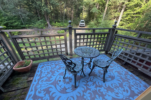 Front of cottage Balcony off Master Bedroom suite