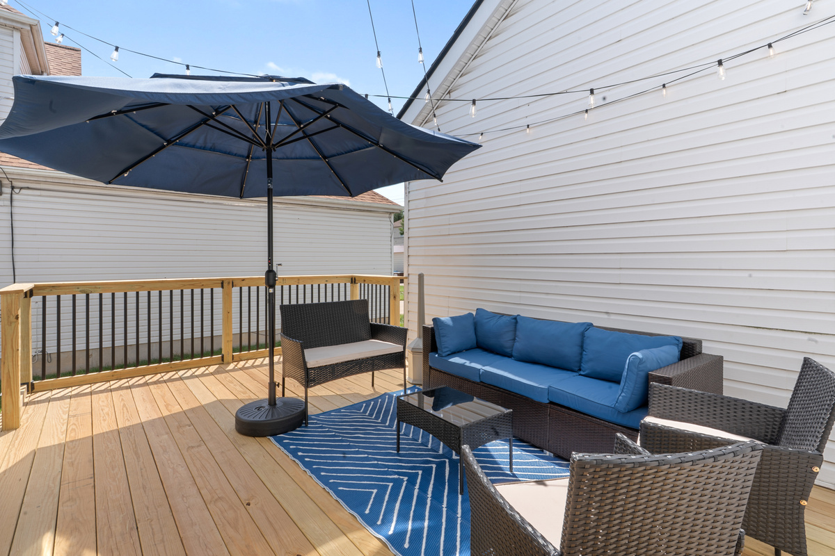 Gather outside on crisp fall evenings - the patio is perfect for a glass of wine or morning coffee.