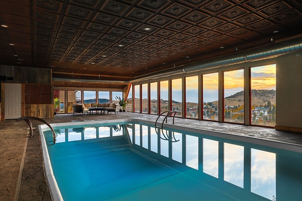 Swim with a view of snow-capped peaks!