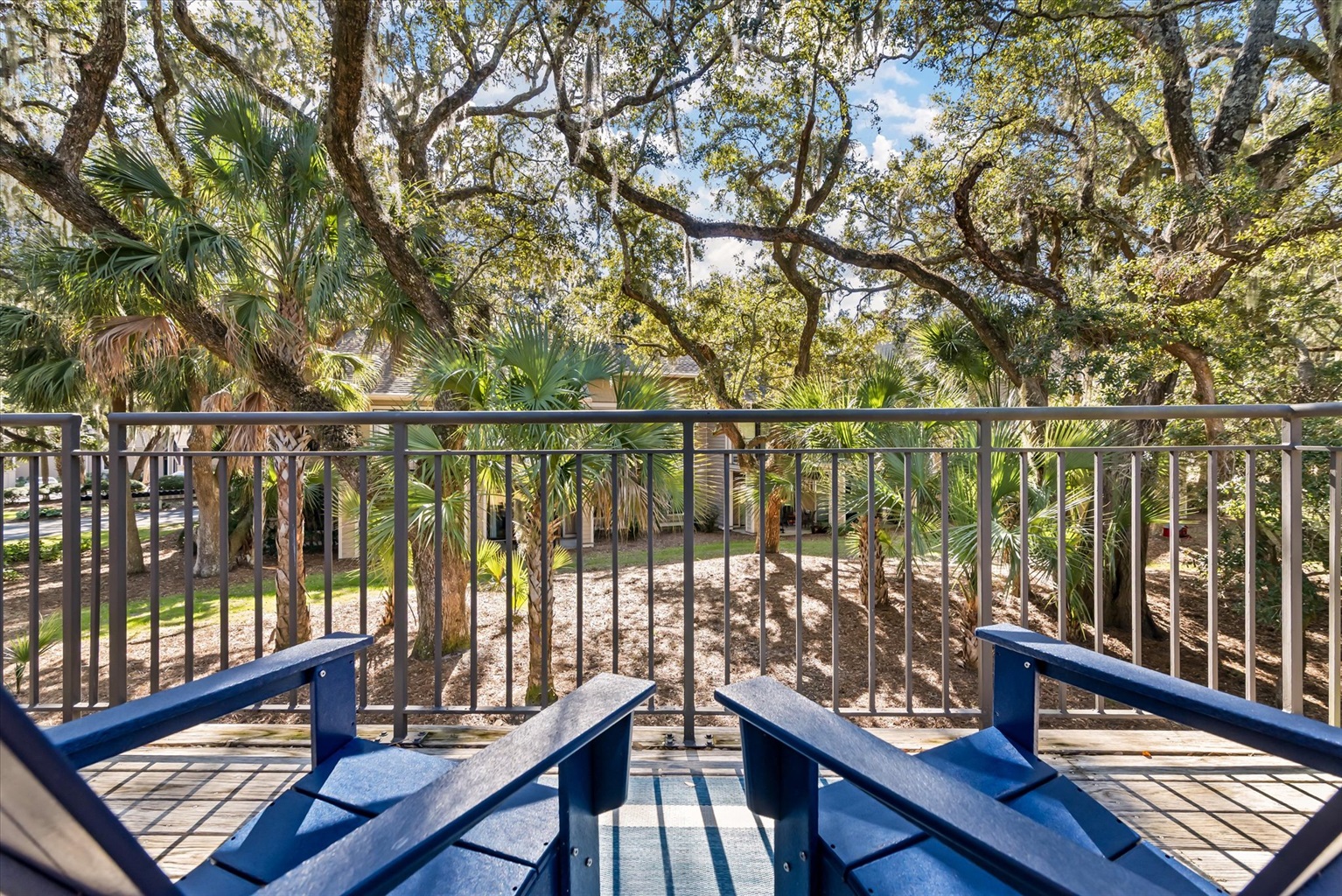 Raised deck for post beach or golf relaxation