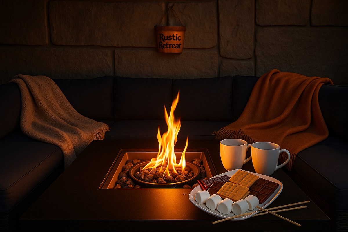 A cozy fire, S'mores, Hot Cocoa, and nature.The ultimate night