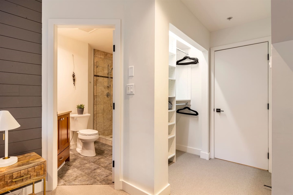 Ensuite bathroom with full size shower.