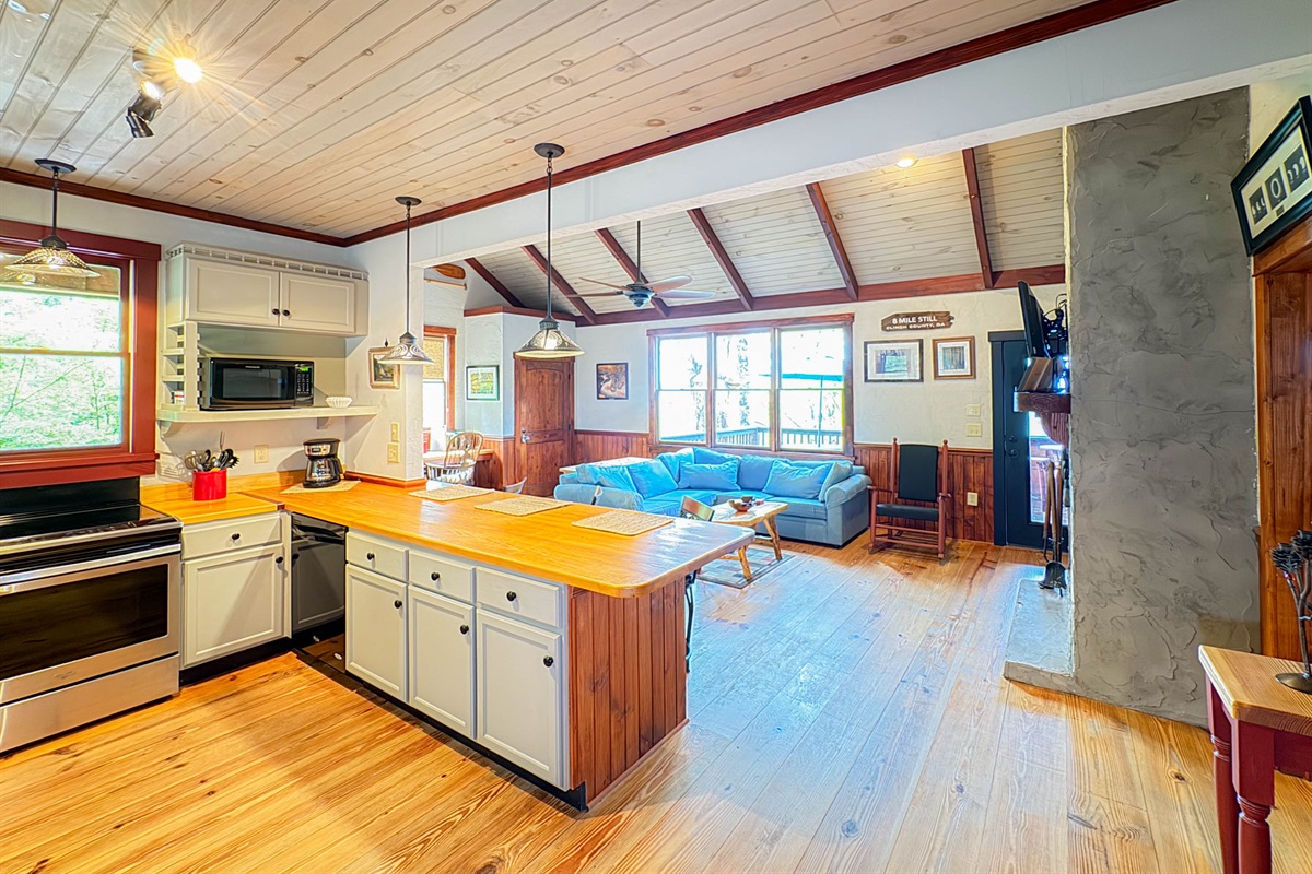 open concept surrounded by nature