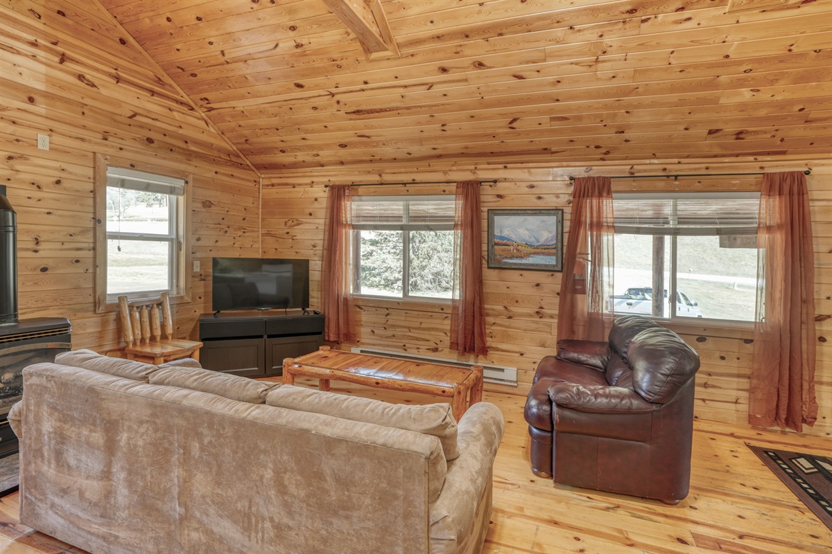 Living area with TV and sofa