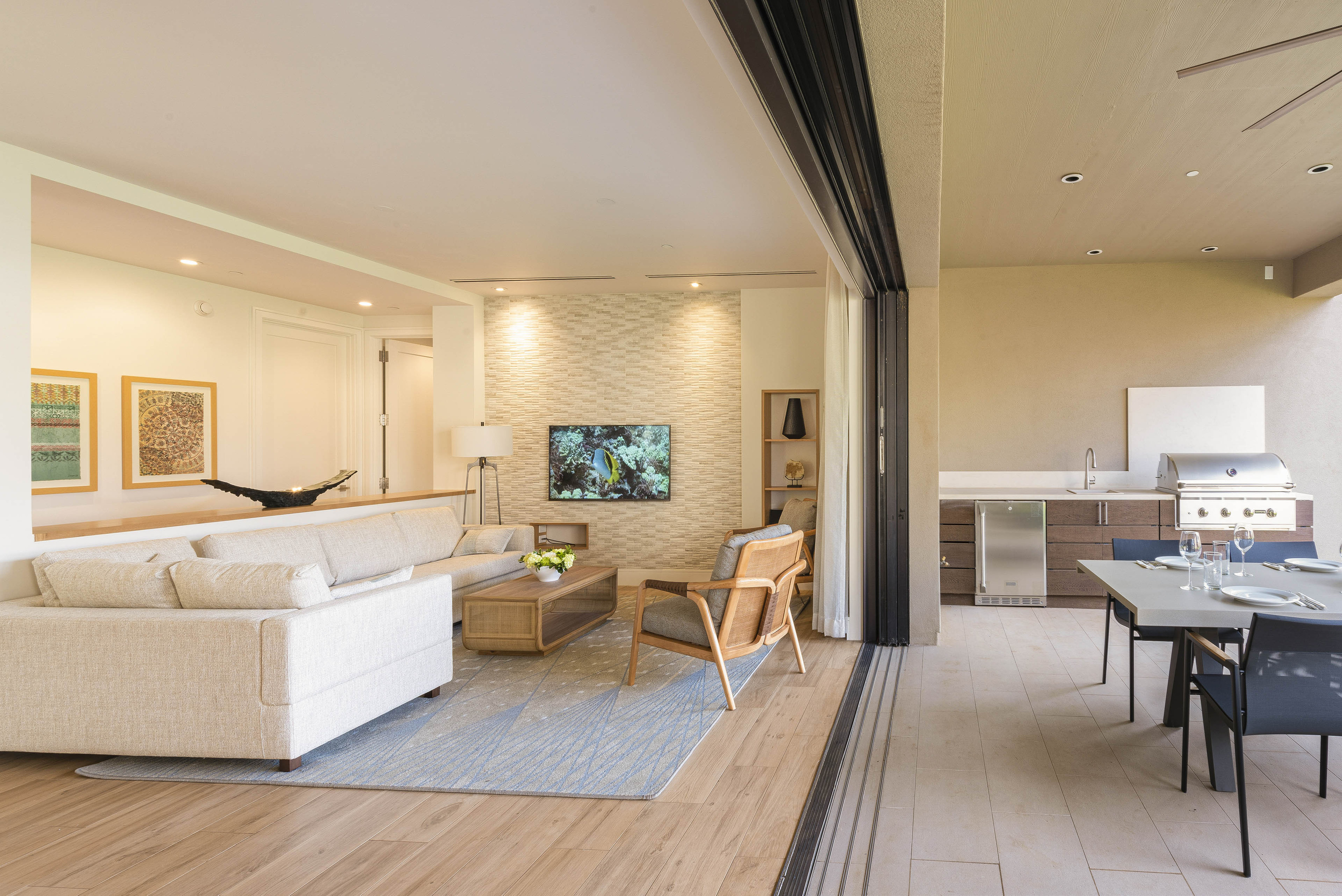 This picture is from an identical unit* This particular villa has a hood over the grill.