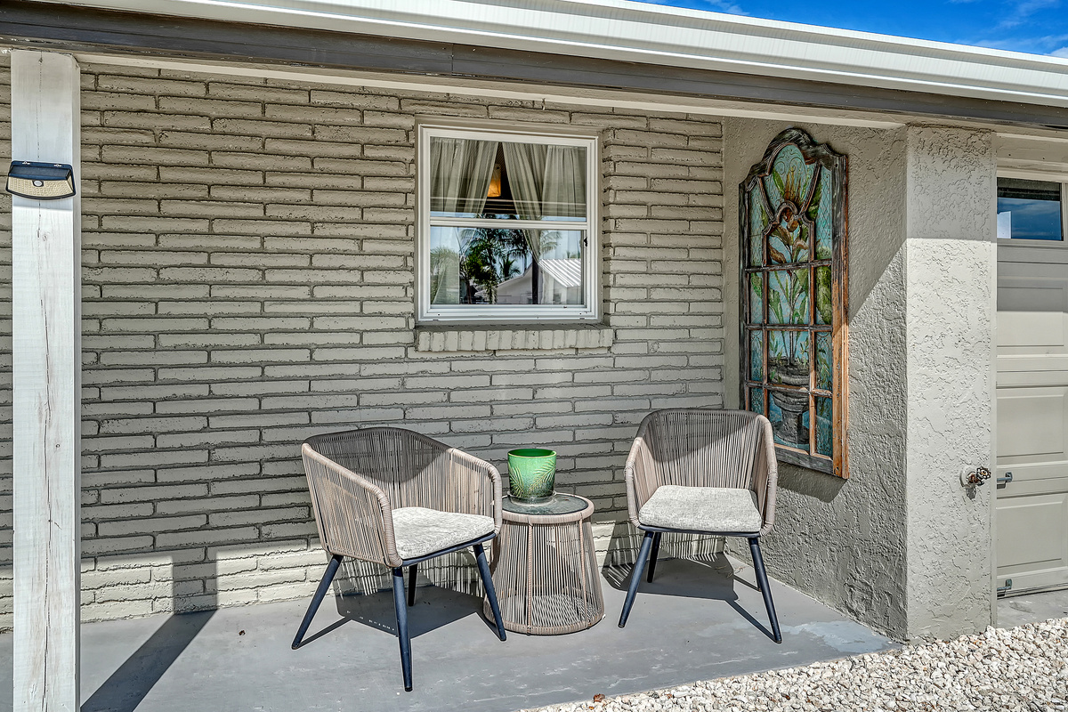 Enjoy your morning coffee on the front porch. 