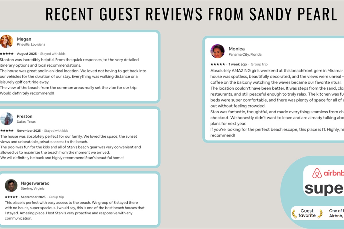 Recent reviews from happy guests show that you are in good hands!