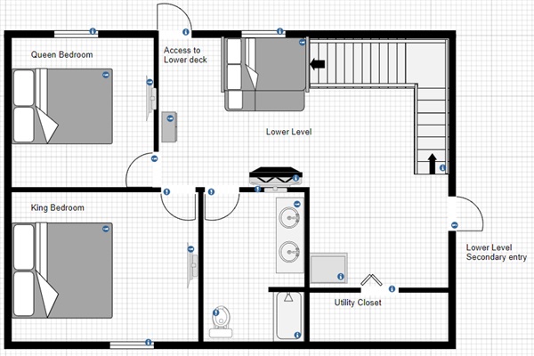 Lower level - internal access require stairs