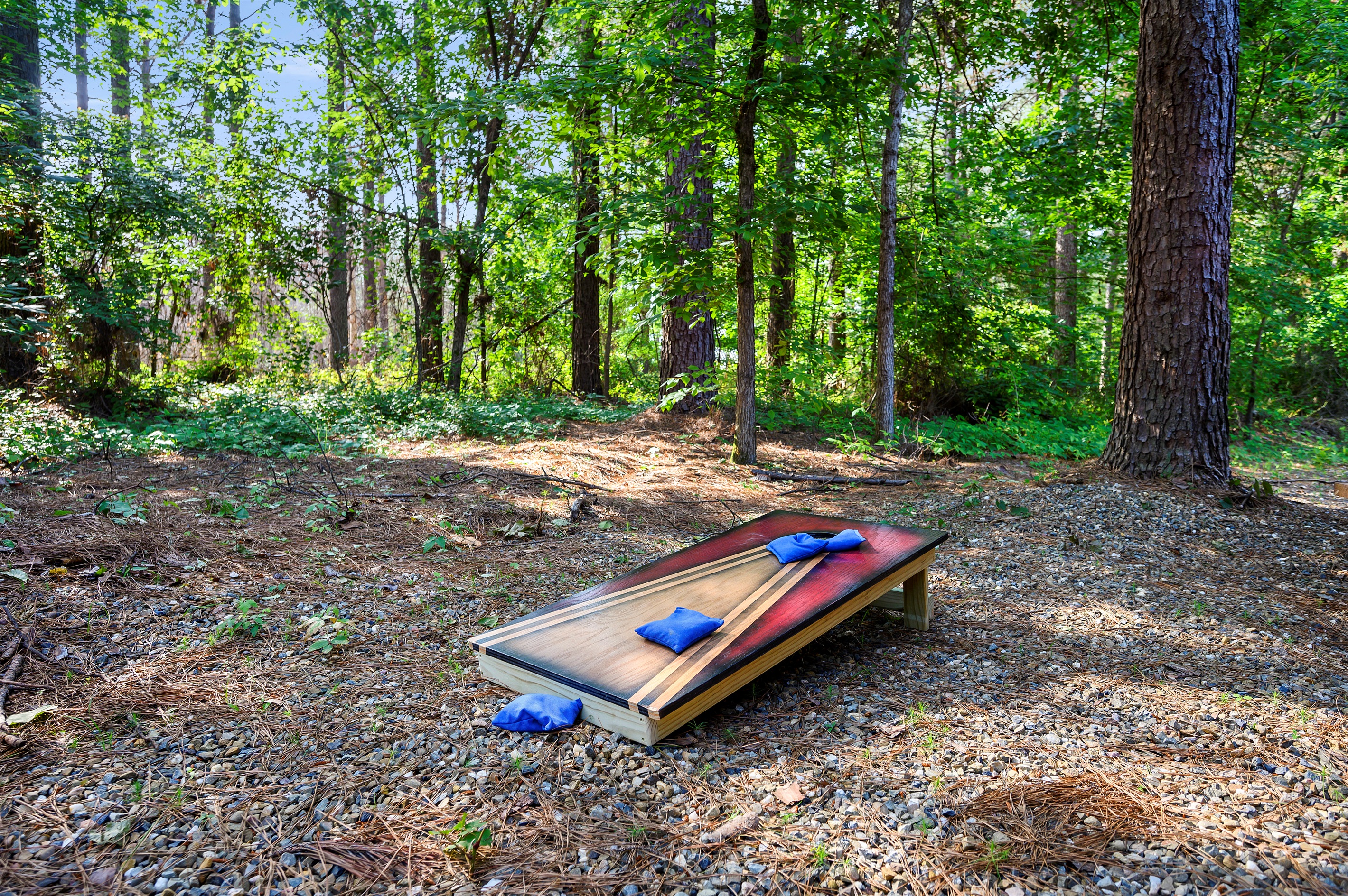 Outdoor games setup for fun in nature 