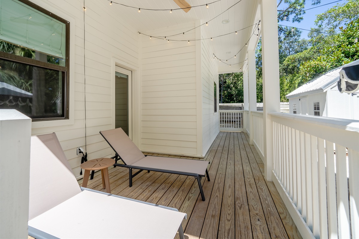 Two loungers on the deck - relax and soak up the sunshine!