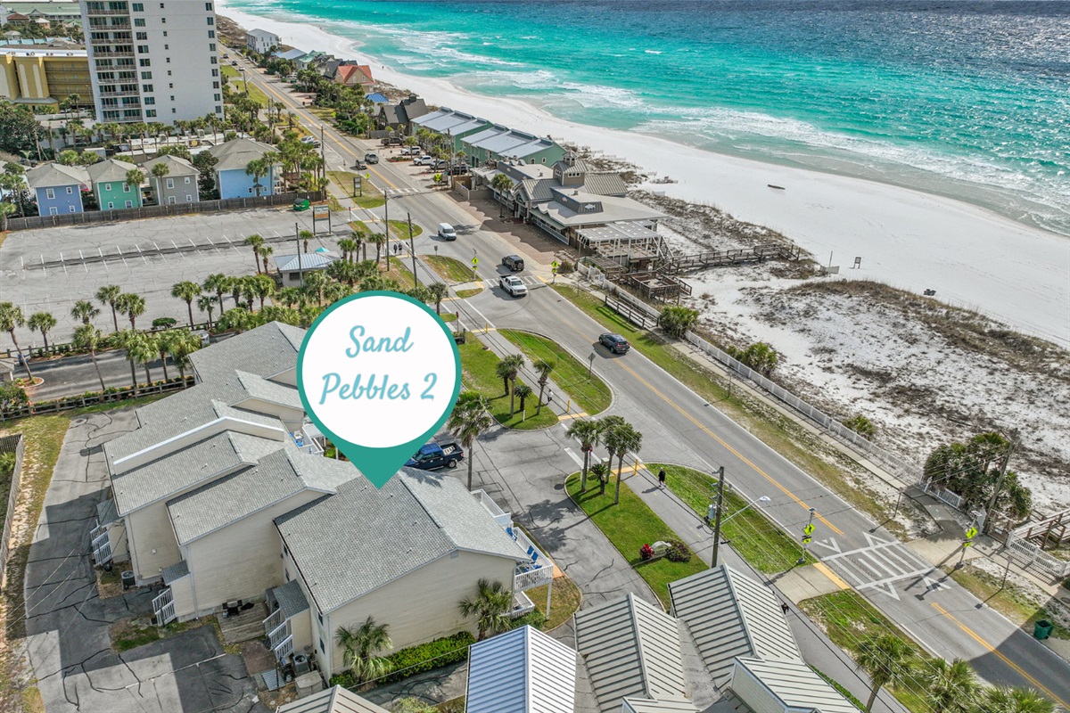 This Sand Pebbles townhome has two patios with Gulf views and is centrally located on Scenic Gulf Drive with gated beach access!