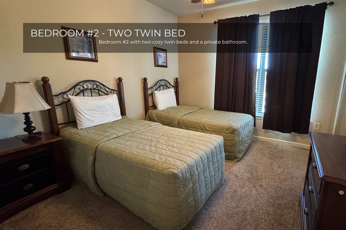 Two twin bed with private bathroom