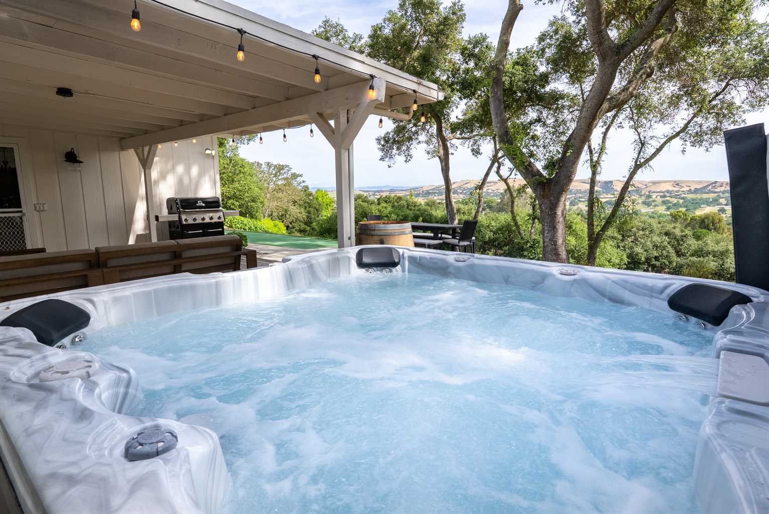 Sink into total relaxation while taking in the endless golden hills.