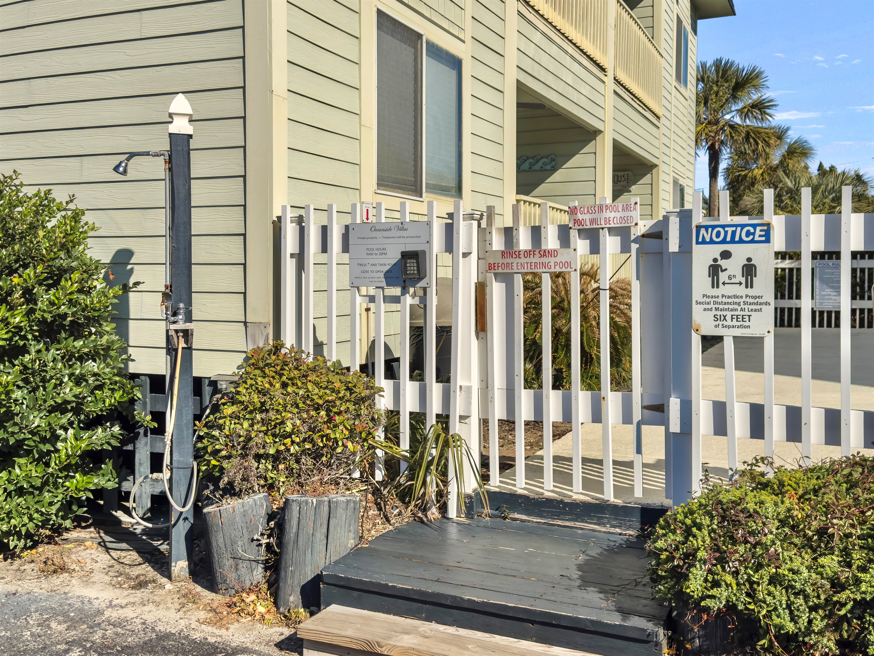 Outdoor Shower | Beach Break | IOP Escapes Vacation Rentals | 1400 Ocean Blvd 106B, Isle of Palms SC