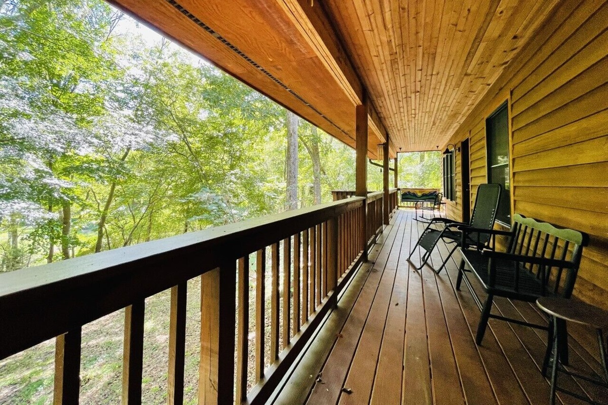 Front porch runs the length of the front of the house....very relaxing