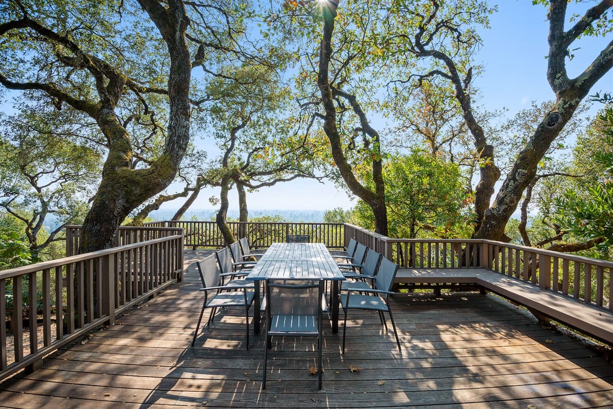 Outdoor dining amongst the trees