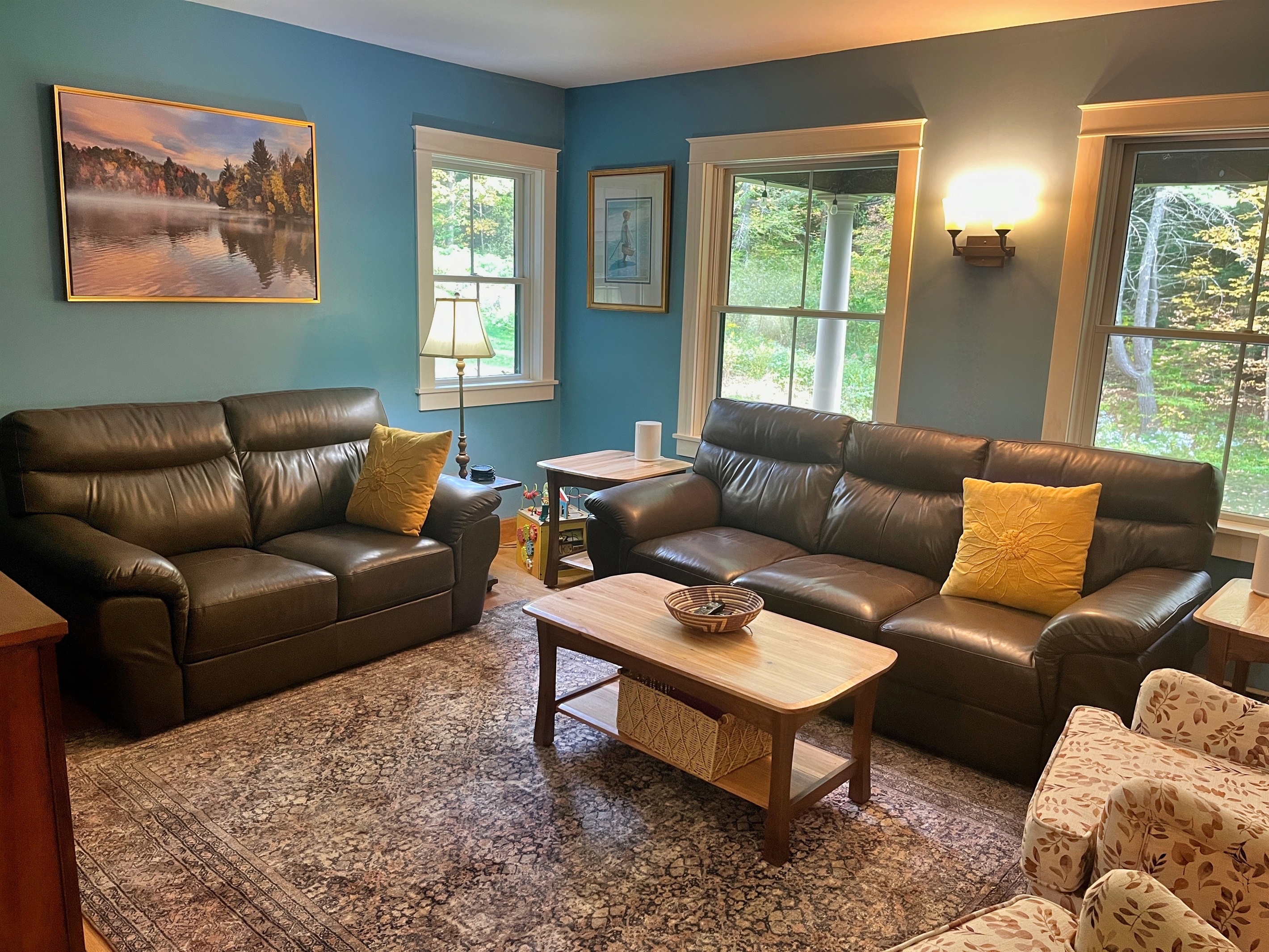 Comfy couches in the TV area